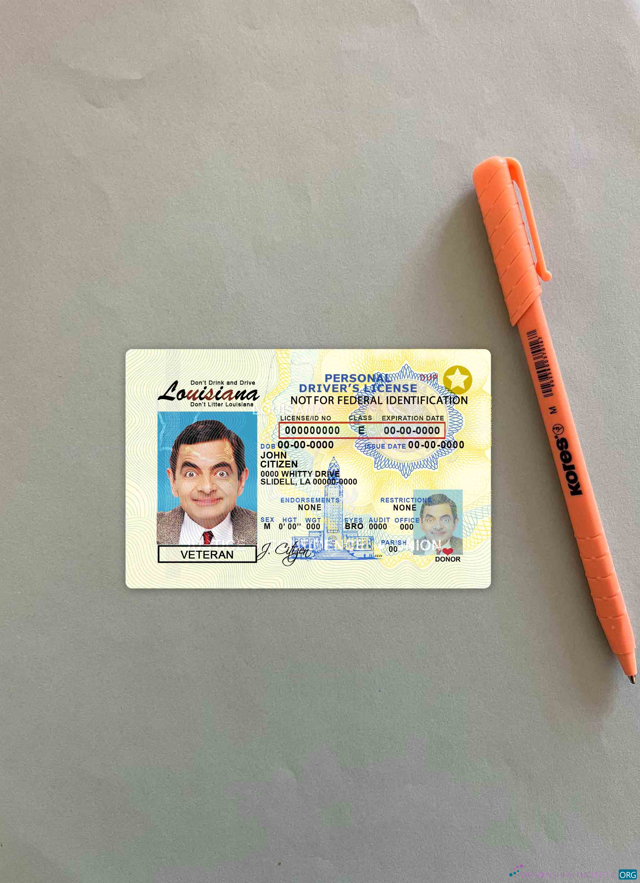 Download USA Louisiana DL photolook FRONT Photoshop template